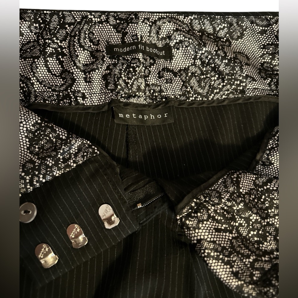 Metaphor pin striped trousers